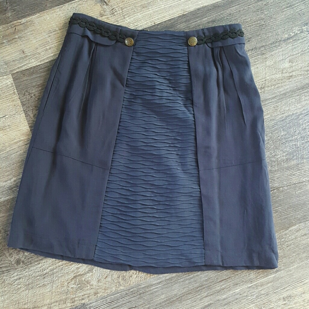 Anthropologie Girls From Savoy Blue Midi Pencil Skirt Size S Lined